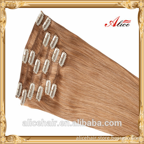 Cheap grade 7a double drawn full head clip hair extension 100% human hair